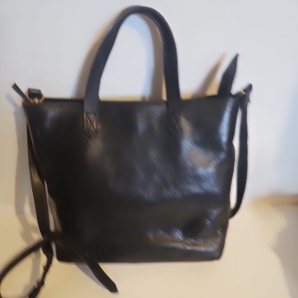 Madewell The Zip-Top Transport Black Leather Satchel  Convertible Crossb… - Picture 5 of 12